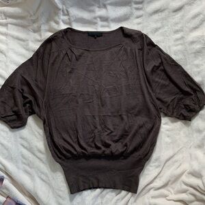 AG Adriano Goldschmeid Cashmere Silk Blend Batwing 3/4 sleeves Brown top Flawed